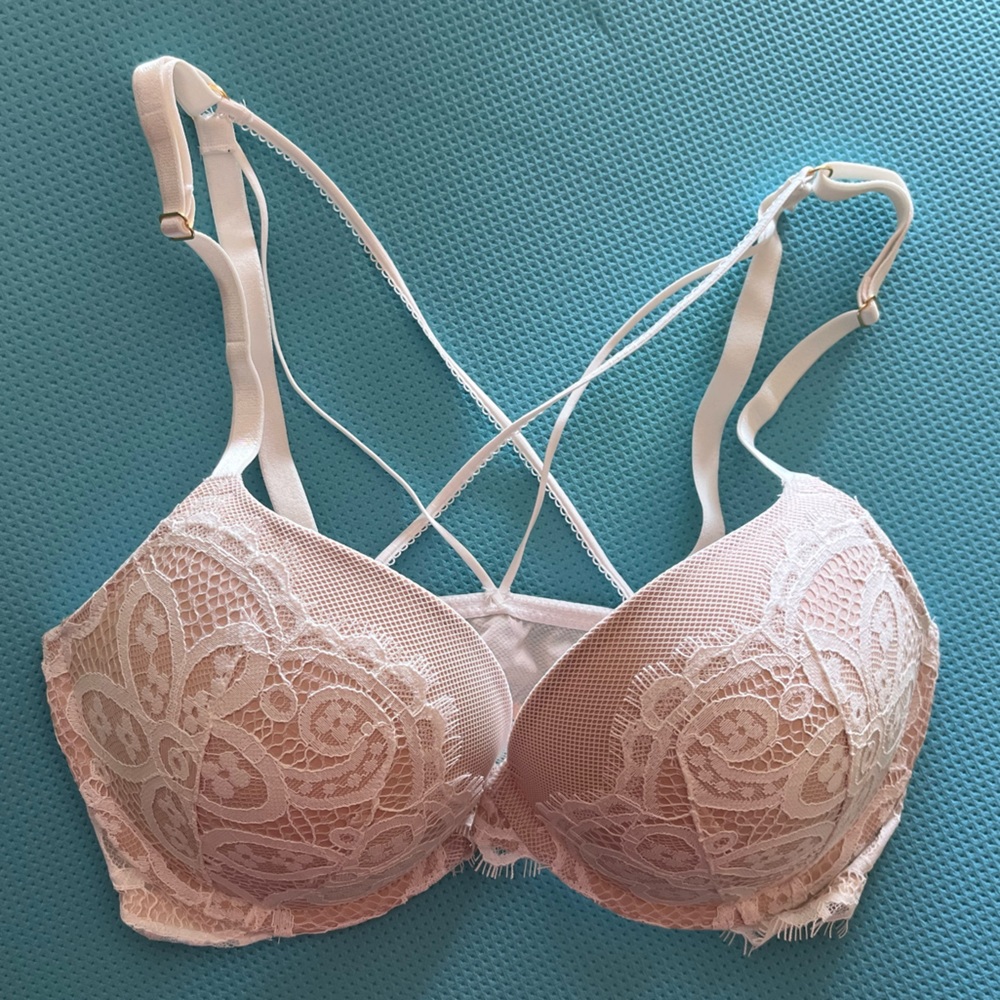 Victoria Secret front clasp, lace, strappy push up